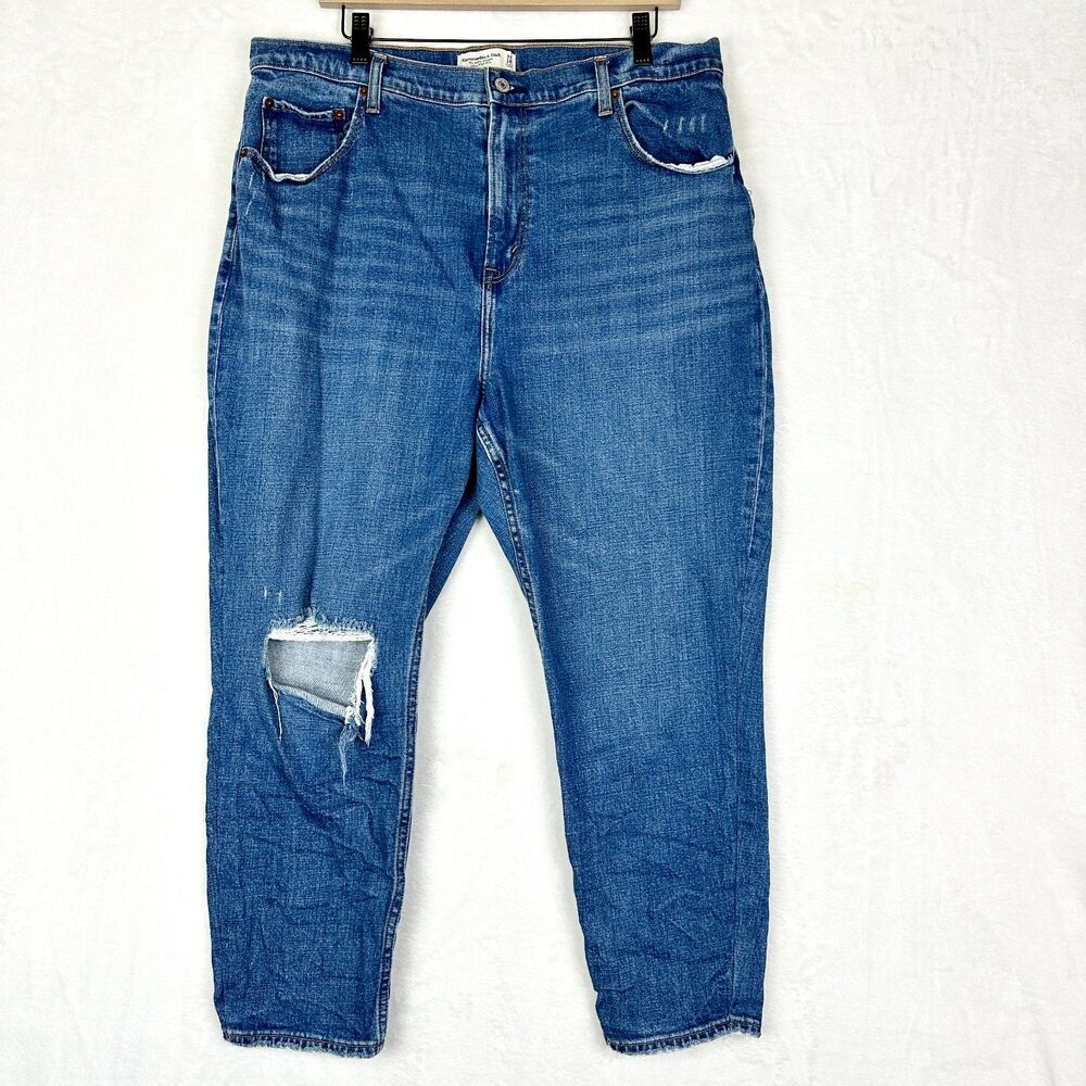 Abercrombie Fitch Curve Love Ultra High Rise Ankle Straight Jeans Size 18 Short